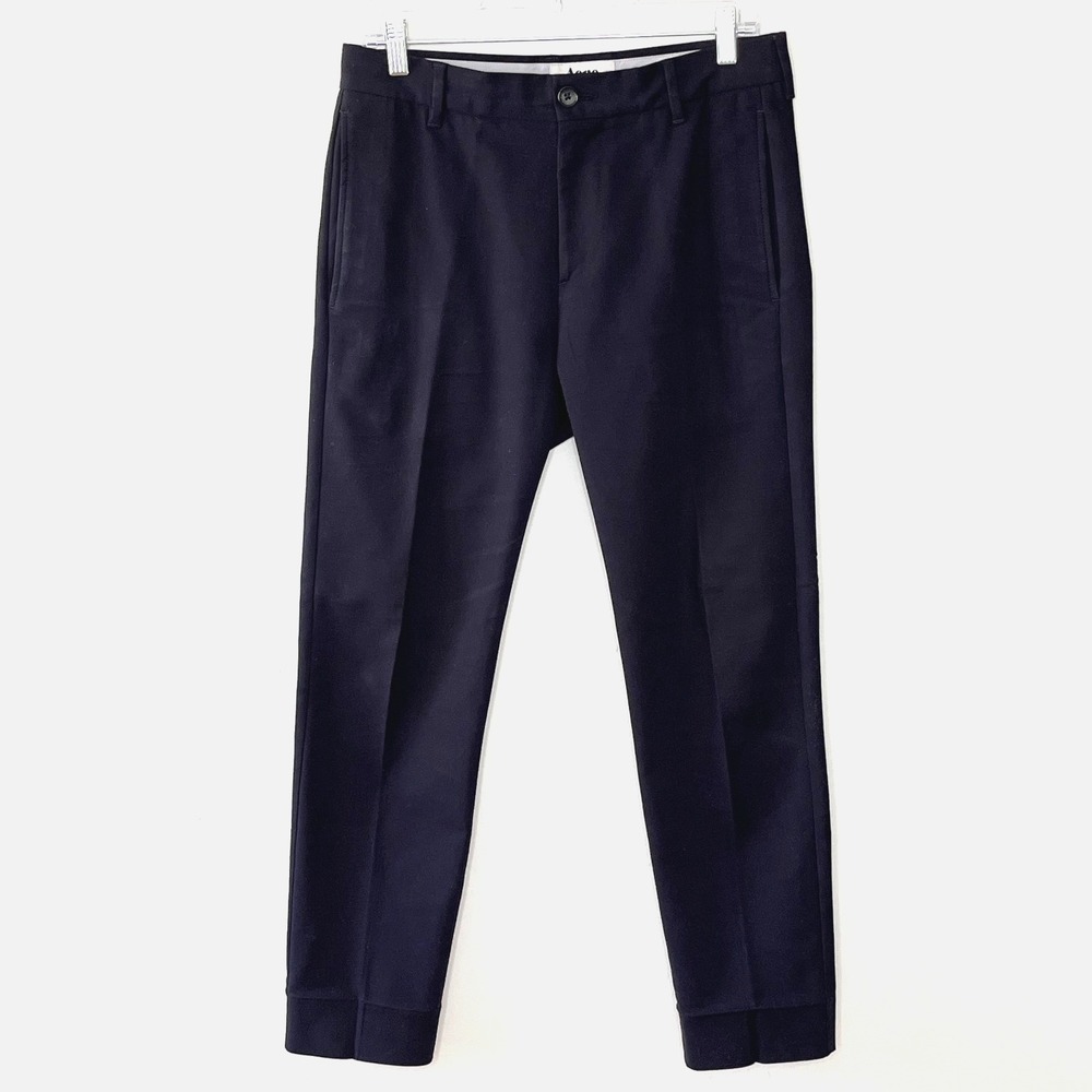 Acne Studios Samuel Cott Trousers Pants Mens S(46)Navy Straight Leg Cotton Twill